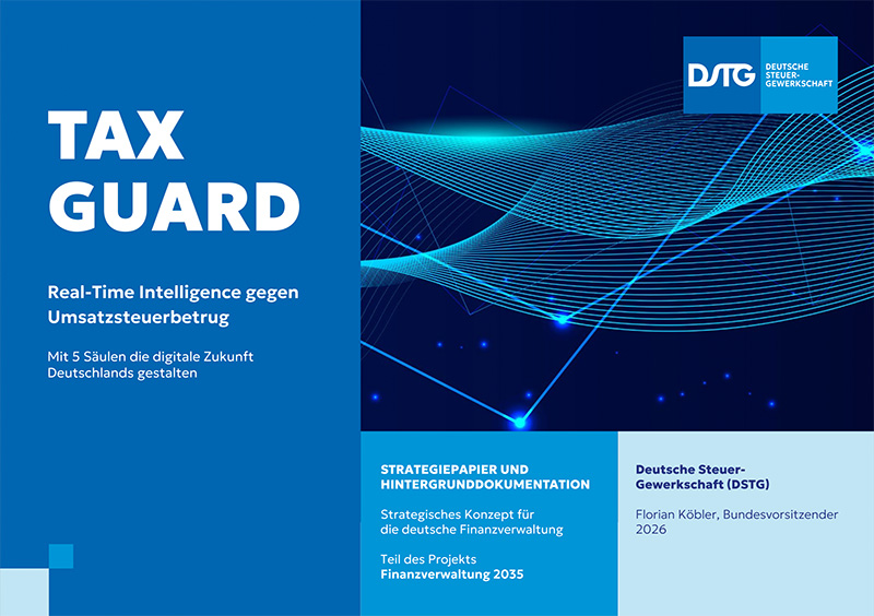 Cover des Konzepts Tax Guard. Ein Konzept gegen Umsatzsteuerbetrug der DSTG.